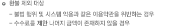 환불 제외 대상